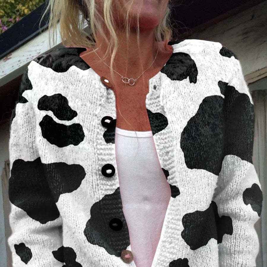 FloralChic - 3D Floral Print Knitted Coat | European Fashion Design - For Sale