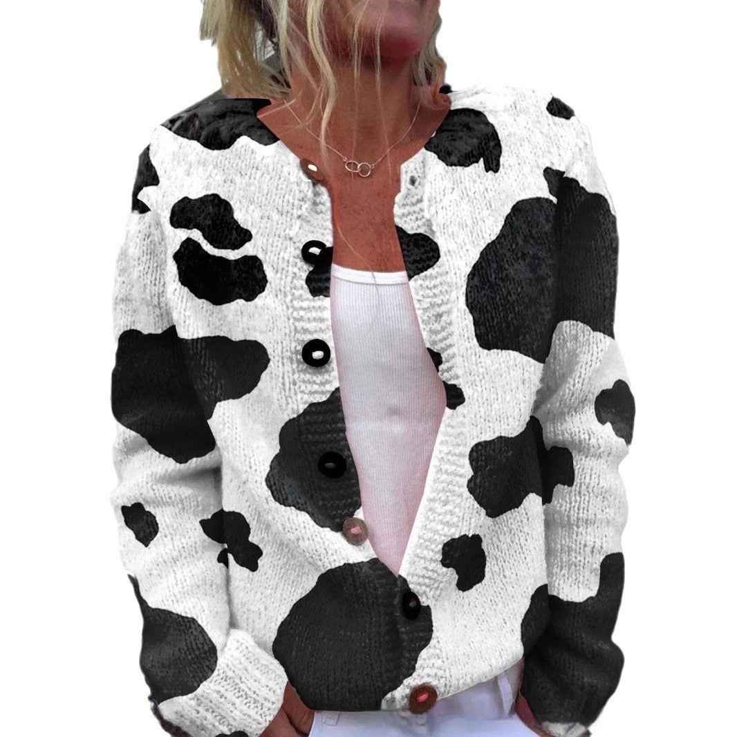 FloralChic - 3D Floral Print Knitted Coat | European Fashion Design - For Sale