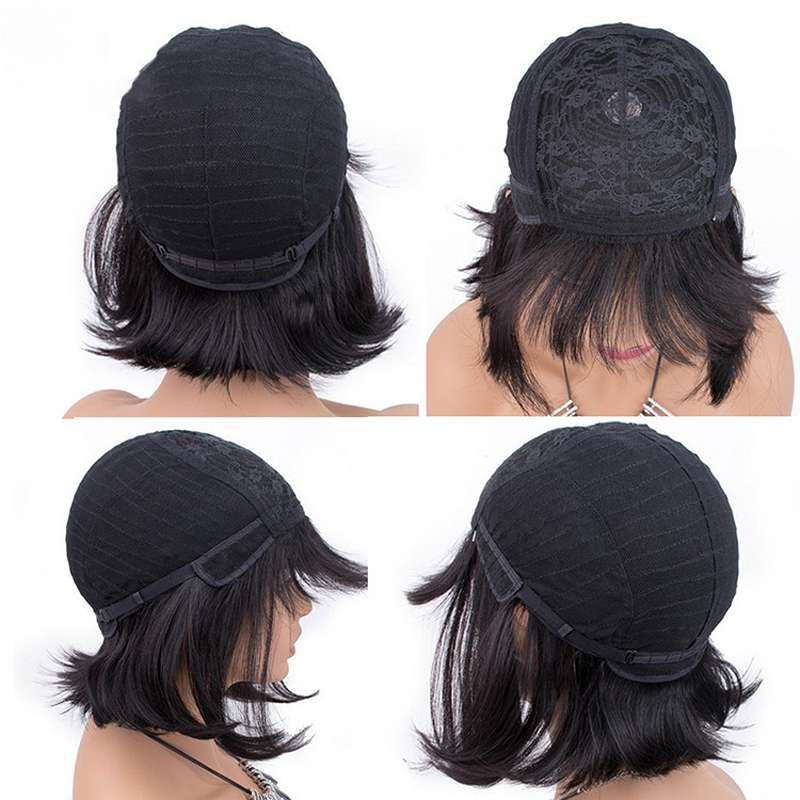 Premium Human Hair Wig - Natural Short to Medium Length for Women