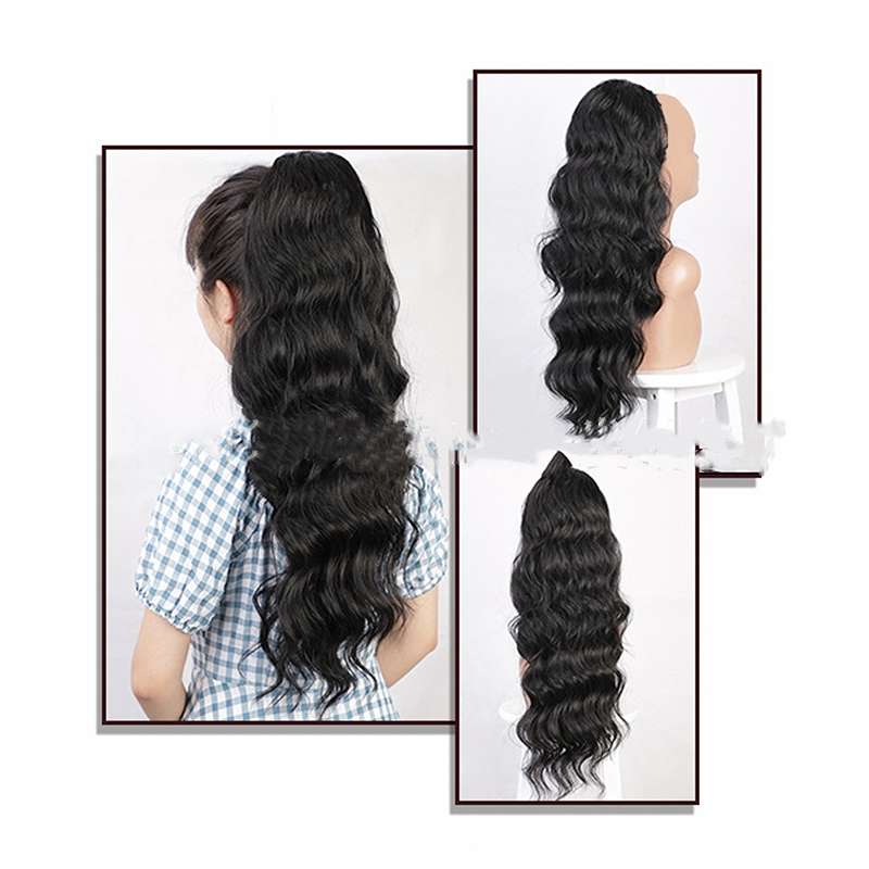 Premium Natural Black Drawstring Ponytail - 100% Human Hair Extension