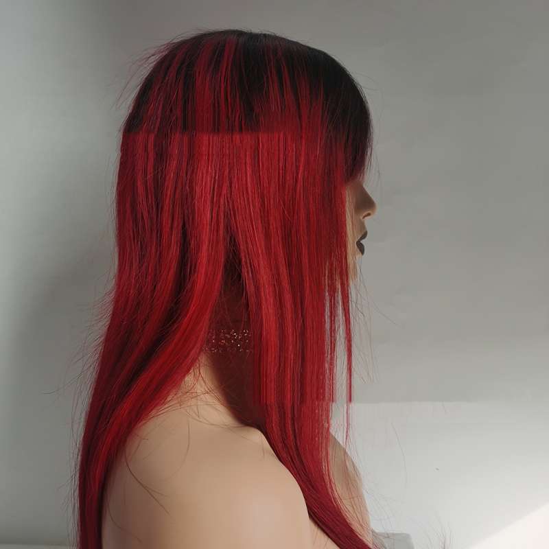 Premium Natural Human Hair Lace Front Wig - Silky Straight