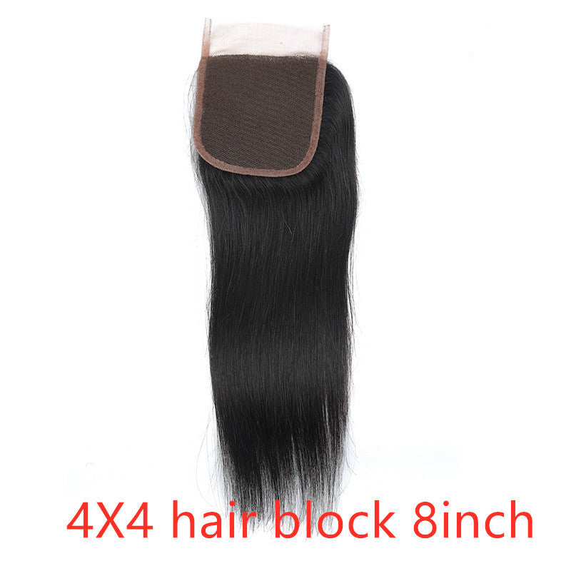 Premium Natural Human Hair Lace Closure - Straight Wave 4x4