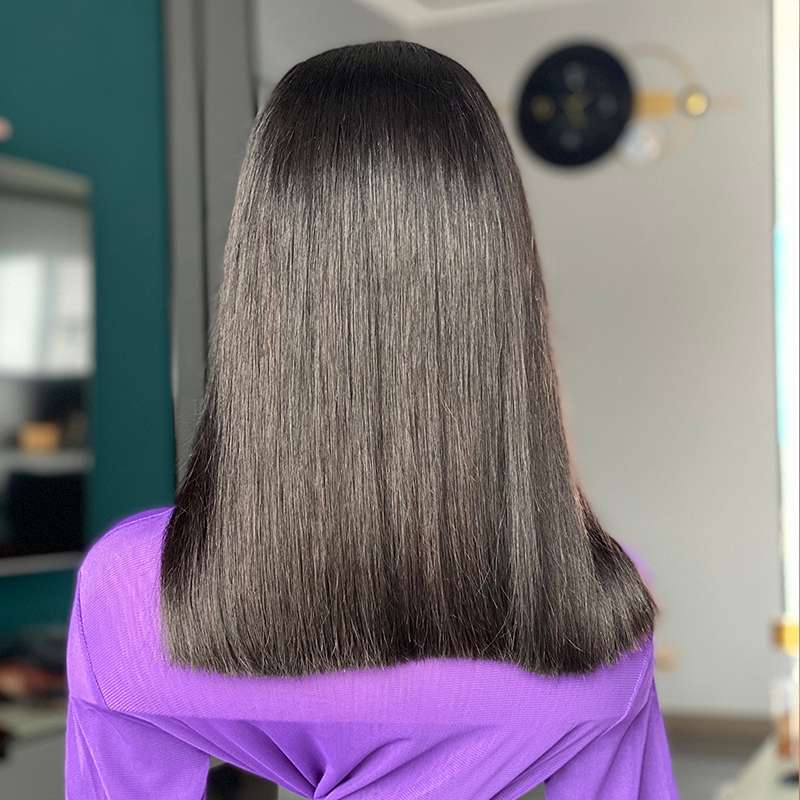 Silky Bone Straight Lace Front Wig - 16 Inch Premium Chinese Human Hair