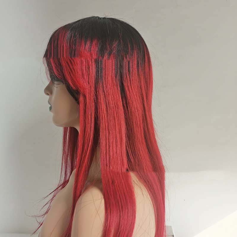 Premium Natural Human Hair Lace Front Wig - Silky Straight