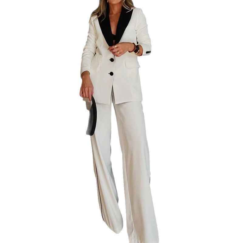 PowerSuit Pro - Women's Business Coat & Straight Pants Two-Piece Set - For Sale