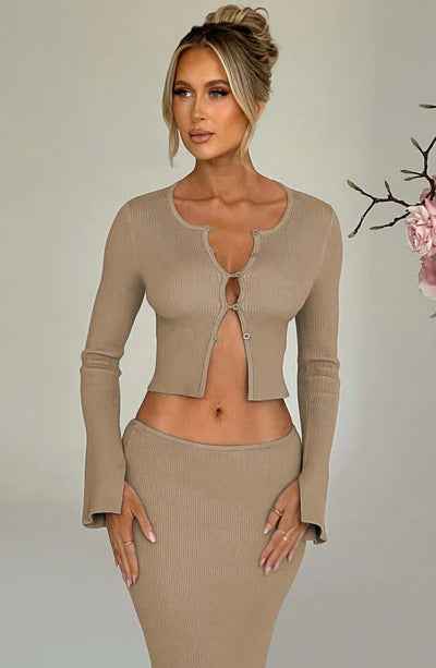 ChicSuit Pro - Women's Cardigan Top & Split Skirt Two-Piece Set - For Sale