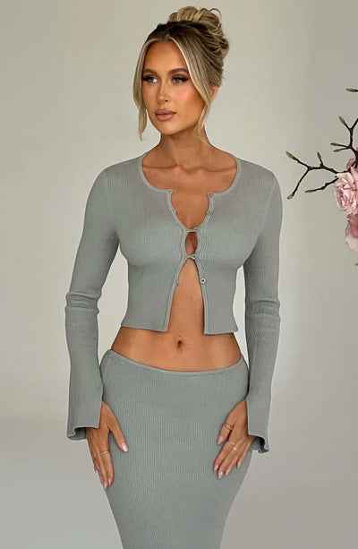 ChicSuit Pro - Women's Cardigan Top & Split Skirt Two-Piece Set - For Sale