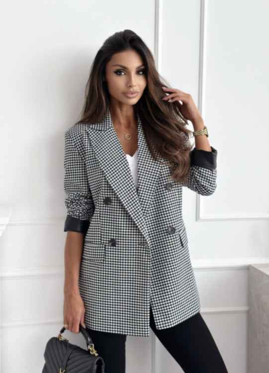 SlimFit Blazer - Women's Long Sleeve Elegant Solid Color Suit Jacket - For Sale