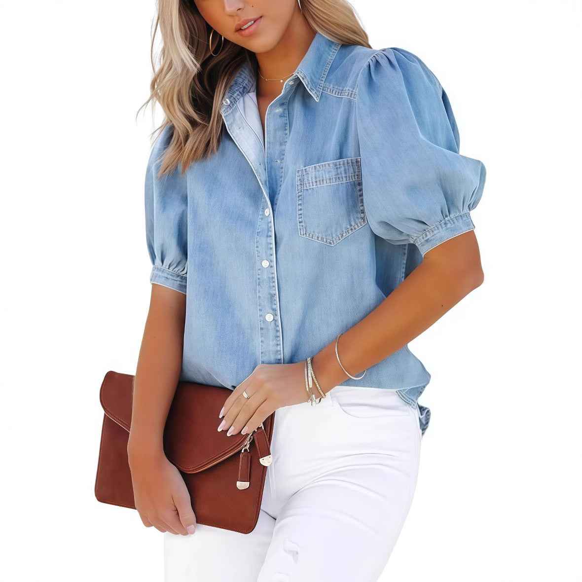 DenimClassic - Spring Autumn Women's Denim Shirt | Timeless Style - For Sale