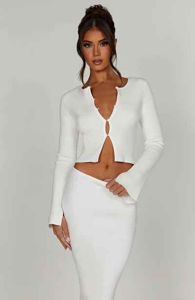 ChicSuit Pro - Women's Cardigan Top & Split Skirt Two-Piece Set - For Sale