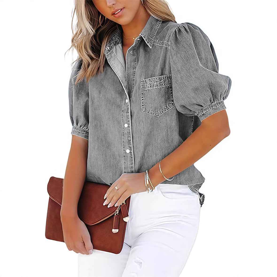 DenimClassic - Spring Autumn Women's Denim Shirt | Timeless Style - For Sale