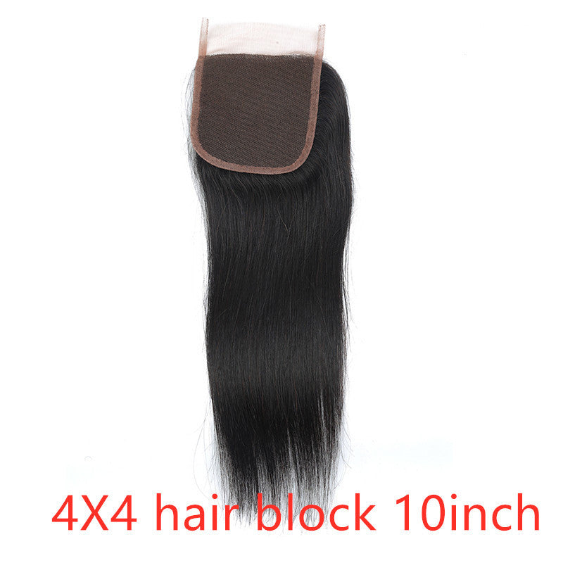 Premium Natural Human Hair Lace Closure - Straight Wave 4x4
