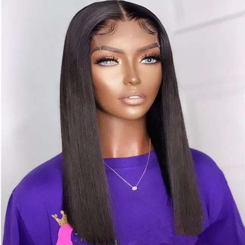 Silky Bone Straight Lace Front Wig - 16 Inch Premium Chinese Human Hair