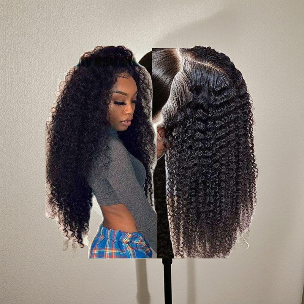 Premium Brazilian Kinky Curly Lace Front Wig - 100% Human Hair