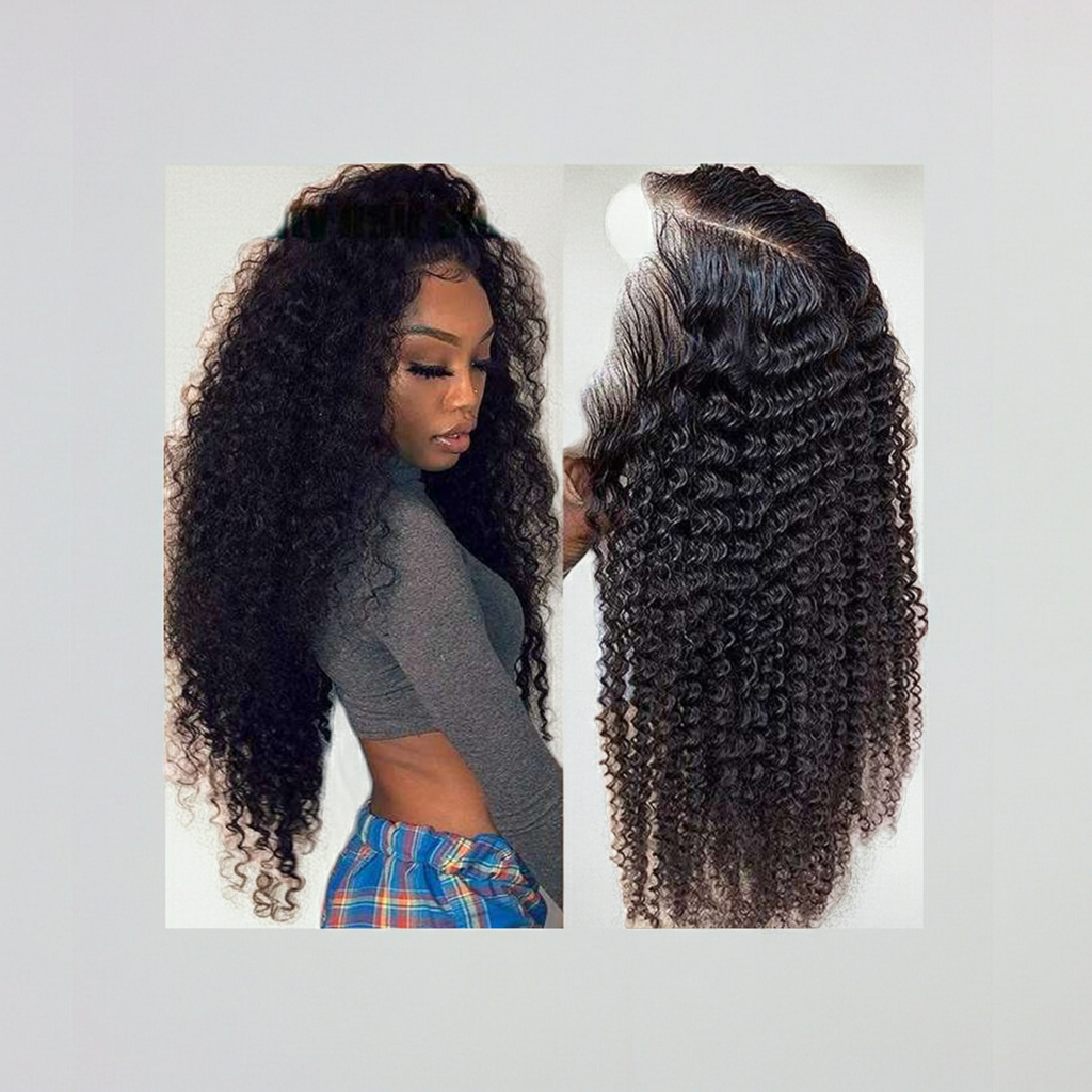 Premium Brazilian Kinky Curly Lace Front Wig - 100% Human Hair