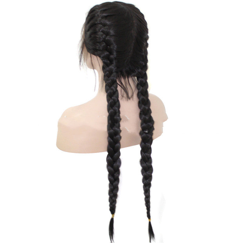 Double Twist Braid Lace Front Wig - Long Synthetic Braided Hair with Baby Hairs