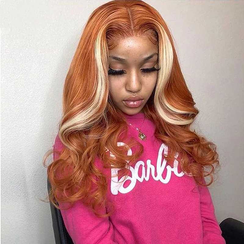 Honey Blonde 4x4 Lace Closure Wig - 613 Highlight Human Hair