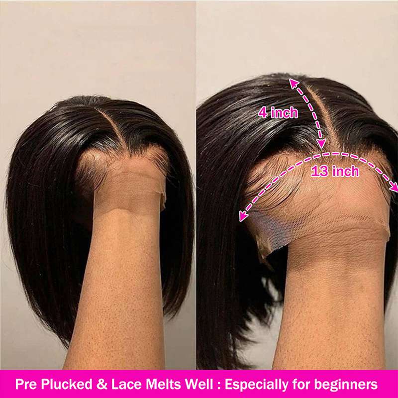 Premium 13x4 Lace Front Bob Wig - Silky Straight Human Hair
