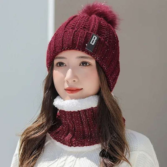 Arctic Elegance Knit Beanie & Scarf Set