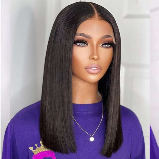 Silky Bone Straight Lace Front Wig - 16 Inch Premium Chinese Human Hair