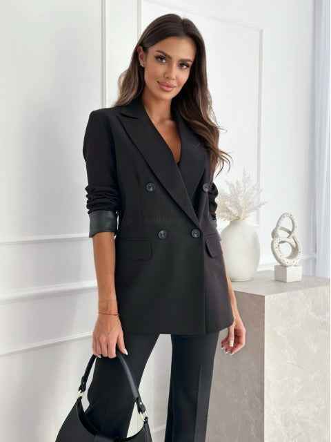 SlimFit Blazer - Women's Long Sleeve Elegant Solid Color Suit Jacket - For Sale