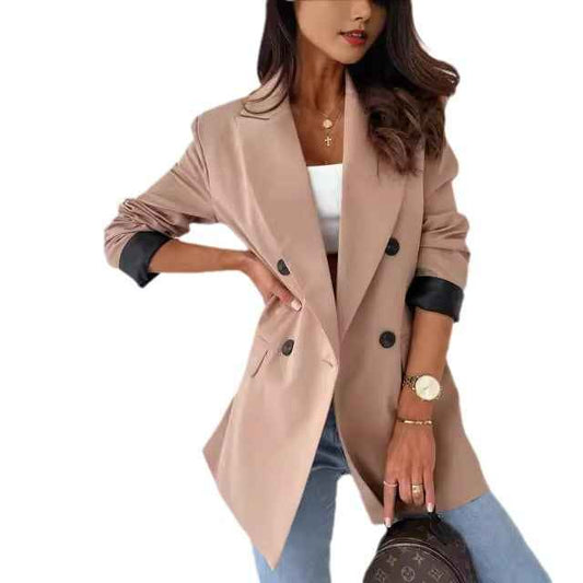 SlimFit Blazer - Women's Long Sleeve Elegant Solid Color Suit Jacket - For Sale