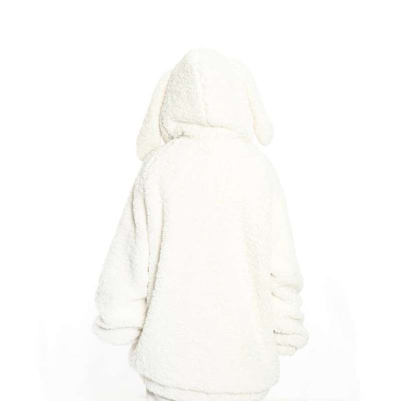 Bunny Ears Hooded Fleece Coat - Cozy Lamb Wool Jacket
