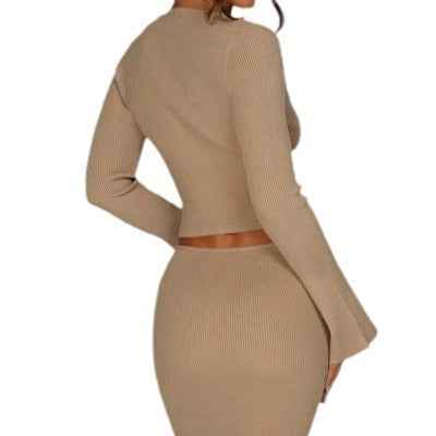 ChicSuit Pro - Women's Cardigan Top & Split Skirt Two-Piece Set - For Sale