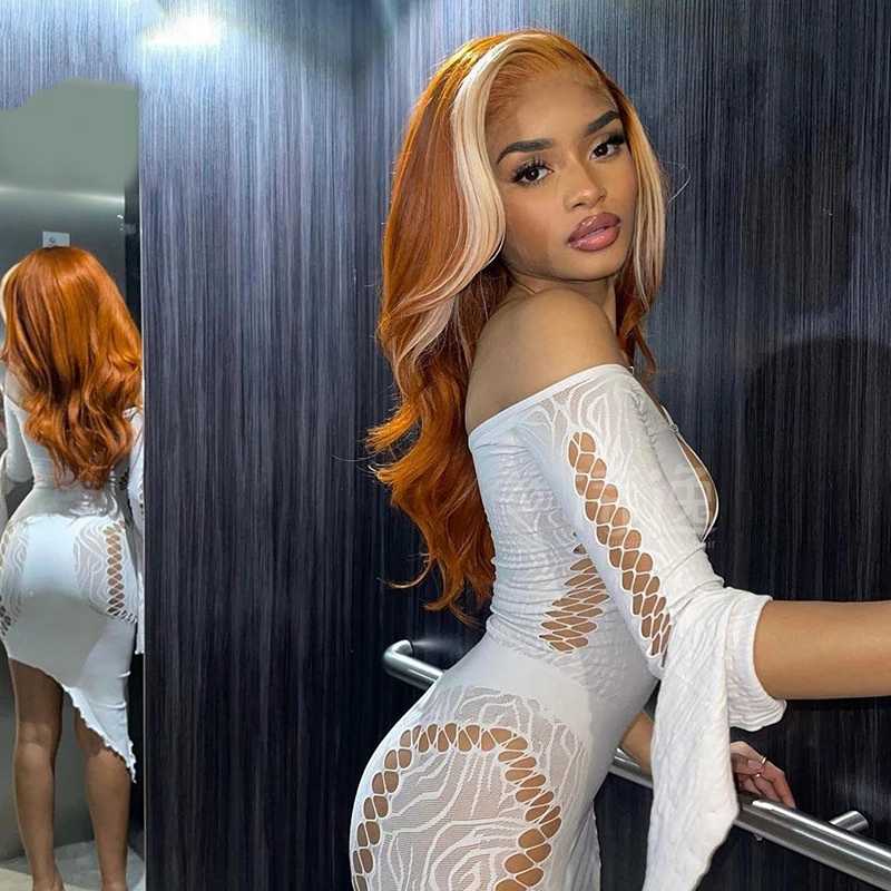 Honey Blonde 4x4 Lace Closure Wig - 613 Highlight Human Hair