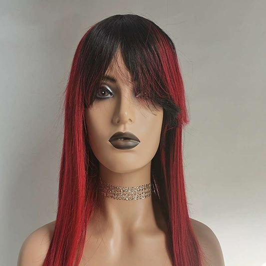 Premium Natural Human Hair Lace Front Wig - Silky Straight